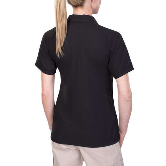 Vertx Coldblack Short Sleeve Performance Polo in black from back